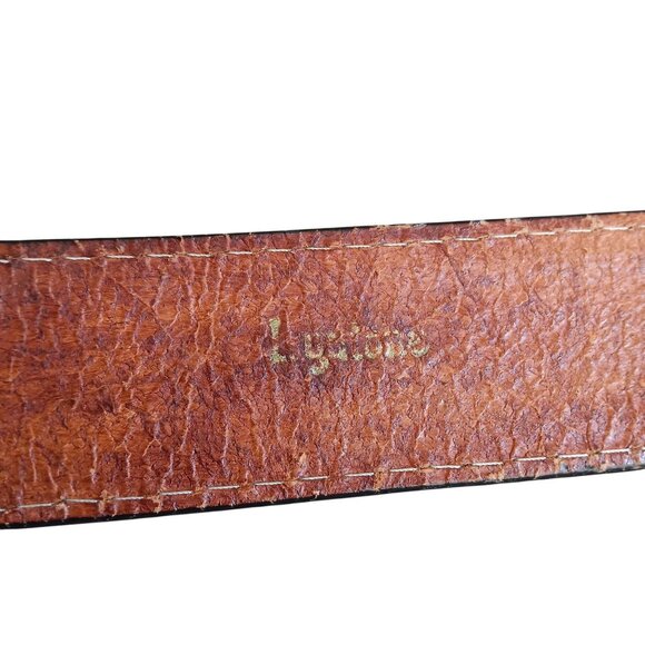 42 True Vintage Black Basket Duty Tooled Leather Belt Lyntone Made USA Cowhide - Picture 6 of 8